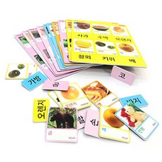 노리터 한글 낱말카드 B세트, 혼합 색상, 60피스, 1개