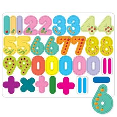 노리터 글자자석교구, 1개 (숫자 33입), 30 x 22 cm, 혼합 색상, 1개