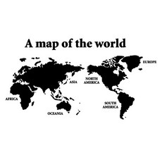 designm 圖形貼紙 世界地圖, 黑色