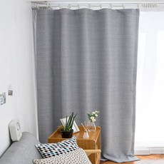 APOA ROOM 素色環扣式遮光窗簾, 灰色