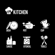 designm 圖案貼紙 迷你廚房, 白色