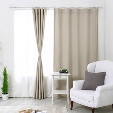 tacca tacca 素色飯店式遮光窗簾, 淺米色