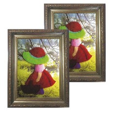 우리아트 펠트공예 FC2600 장보는여인+액자, 2개