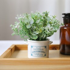 THE FLOWERMARKET 奶瓶花盆, 1個, 星花綠草