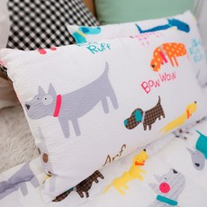 BEAUTE HOUSE 波紋棉質枕頭, 小狗紅