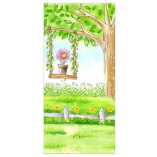 프렌체 고해상도 포인트도어 시트지, 그네타는화분