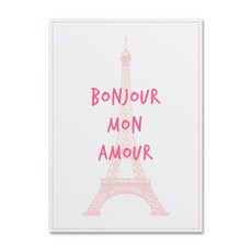 모노마니 패브릭포스터 BONJOUR MON AMOUR, 혼합색상