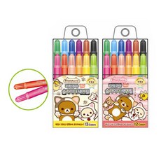 리락쿠마 미니 슬라이더 색연필, 2개, 랜덤 발송, 12색