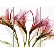 AT-125 알스트로메리아 백합꽃 30 x 30 cm 12장, 혼합 색상, 1세트