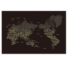 世界地圖夜光布貼紙, 混色