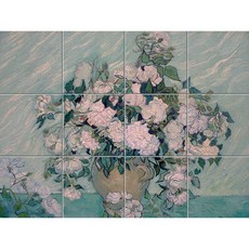 Static-367 풍성하게 꽂혀진 흰장미 30 x 30 cm 12장, 혼합 색상, 1세트