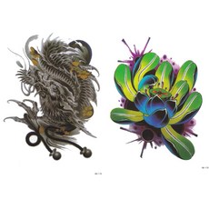 황군통상 특대형타투스티커 HB-178 HB-179, 혼합 색상, 1개