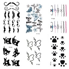 造型紋身貼紙組 YF-010 019 028 031 032 039, 混色, 1個