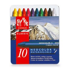 CARAN D'ACHE 瑞士卡達 經典 Neo Color 2 水性蠟筆, 10 種顏色, 10 種顏色, 1個