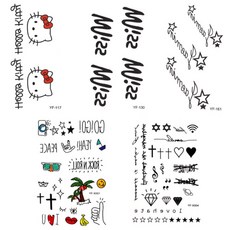 황군통상 레터링 타투스티커 YF-117 130 161 X001 X004, 혼합 색상, 1개