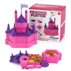 KIDS FUNWARES 兒童玩具城堡勺叉盤套組, 7p（地面 1p、盤子 1p、盤子 1p、杯子 1p、勺子 1p、叉子 1p）