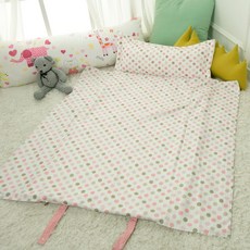 BEAUTE HOUSE 夏季人造絲午睡被組+超細纖維枕頭芯, 圓點款(粉色)