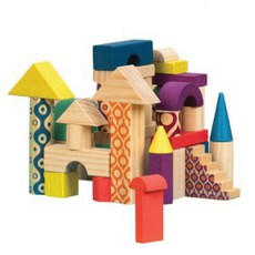 Brandb 圖騰原木積木 40入, 3 歲及以上