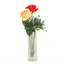 ASPASIA 人造玫瑰花+造型花瓶組, 蜜桃色