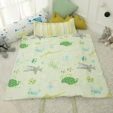 BEAUTE HOUSE 一體式波紋夏季午睡被組, 海洋生物款(綠色)