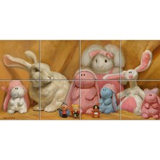 Static 386 귀여운 토끼인형들 8개, 혼합색상