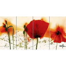 AT 172 부드러운 느낌의 붉은꽃 4개, 혼합색상