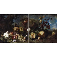 Static 337 자연그대로의 넝쿨호박과 포도 4개, 혼합색상