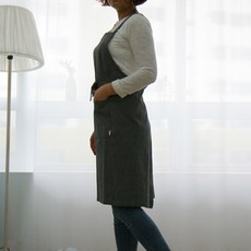 RIN'S HOME 吊帶包交叉圍裙, 黑海