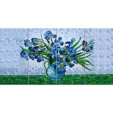 Abstract 294 插在薄荷綠色花瓶中的4朵清爽藍花, 混色