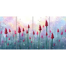 Abstract 12 붉은 꽃의 향연 4개, 혼합색상