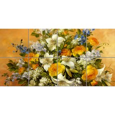 Abstract 128 노란장미와 백합의 싱그러운 조합 8개, 혼합색상