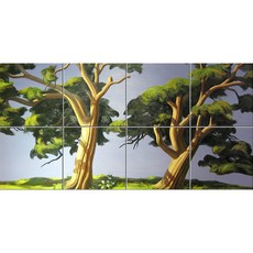 Scenery 20 굳건히 솟아오른 두그루의 나무 8개, 혼합색상
