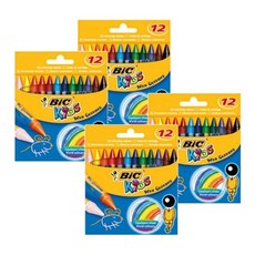 빅 KIDS 미니 왁스크레용, 혼합색상, 4개, 12색