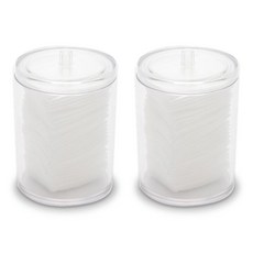 miro line 水晶圓形化妝棉收納盒, 2個, 透明
