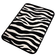 斑馬紋地墊 黑色 60 x 40 cm, 1個