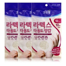 크린랲 라텍스 다용도 장갑, 10개입, 3개, 중(M)