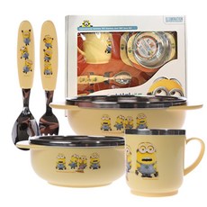 테라 미니언즈 스텐 유아식기 세트, 옐로우, 5p, 1개