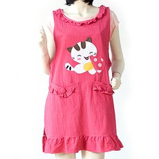 弘大善熙小舖 015 Pretty 洋裝式圍裙, 粉紅色, 1個