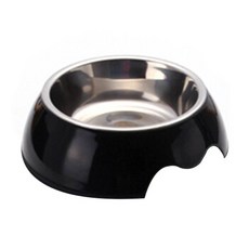 바이셀 애완식기 멜라민NO스틸, 블랙, 1개