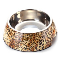 바이셀 애완식기 멜라민NO스틸, 레오파드, 1개