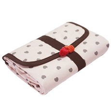 위즈미 휴대용 기저귀 매트, 하트 핑크, 1개