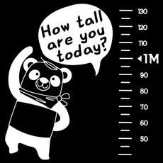 JEYIKA 熊貓身高尺 L03, 白色