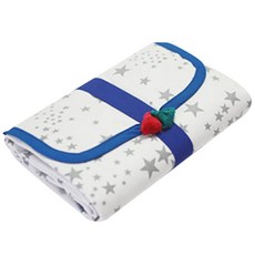 위즈미 휴대용 기저귀 매트, 화이트별 블루, 1개