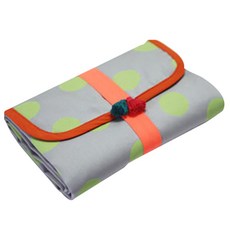 위즈미 휴대용 기저귀 매트, 빅도트 그린, 1개