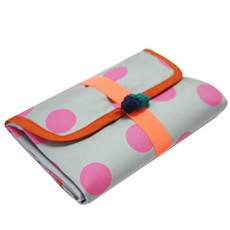 위즈미 휴대용 기저귀 매트, 빅도트 핑크, 1개