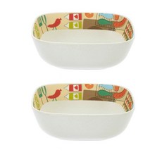 모던하우스 BBQ파티 뱀부파이버 사각나눔볼24, 혼합 색상, 2개