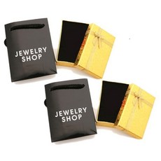 미니아트 브로치 이어캡 케이스 + 쇼핑백 2EA, 황금, 1개