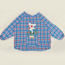 저스틴앤클로이 어린이 가운 체크곰돌이, 블루&레드