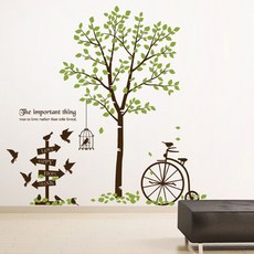 居家裝飾 有你的風景 A款 重點壁貼, 深棕色+橄欖綠