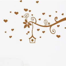 居家佈置 可愛鳥兒小型B款重點裝飾貼紙, 棕色